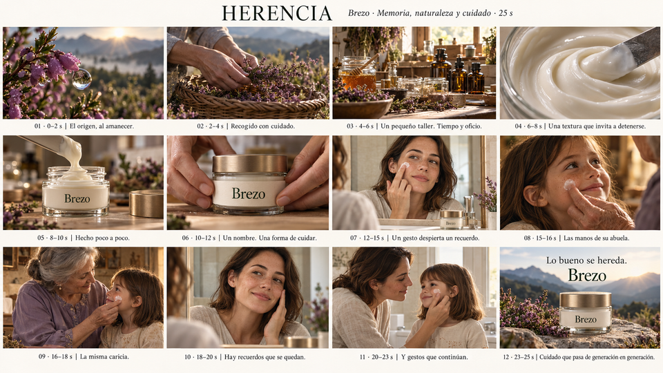 Storyboard conceptual de Herencia, para Brezo: doce planos de la historia