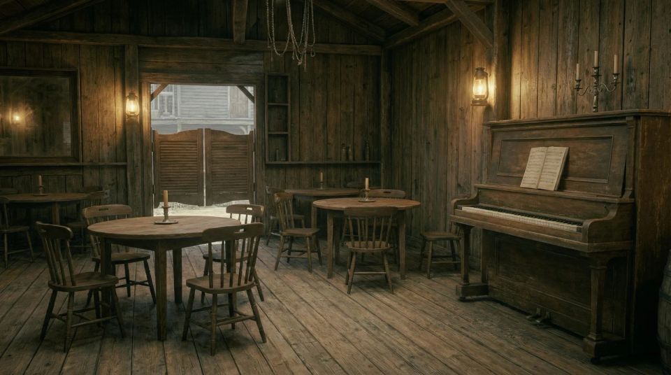 The empty saloon designed for DRESSPERADO