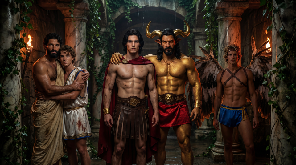 Deucalion, Androgeus, Theseus, Asterion and Icarus